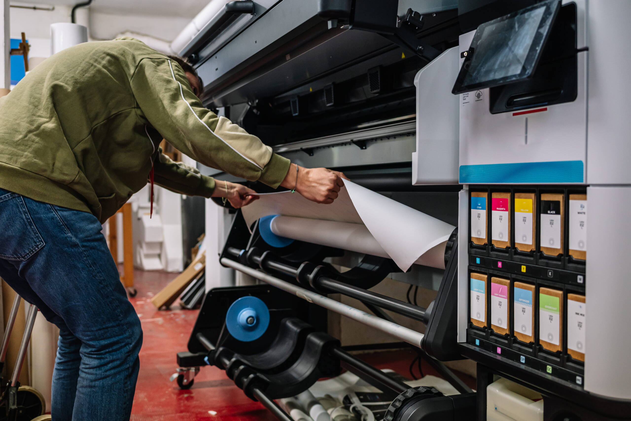 Printing banner in the studio
